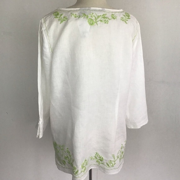 Saint Tropez West Womens Embroidered Linen Tunic/ swim coverup Size 1X NWOT - Picture 5 of 9